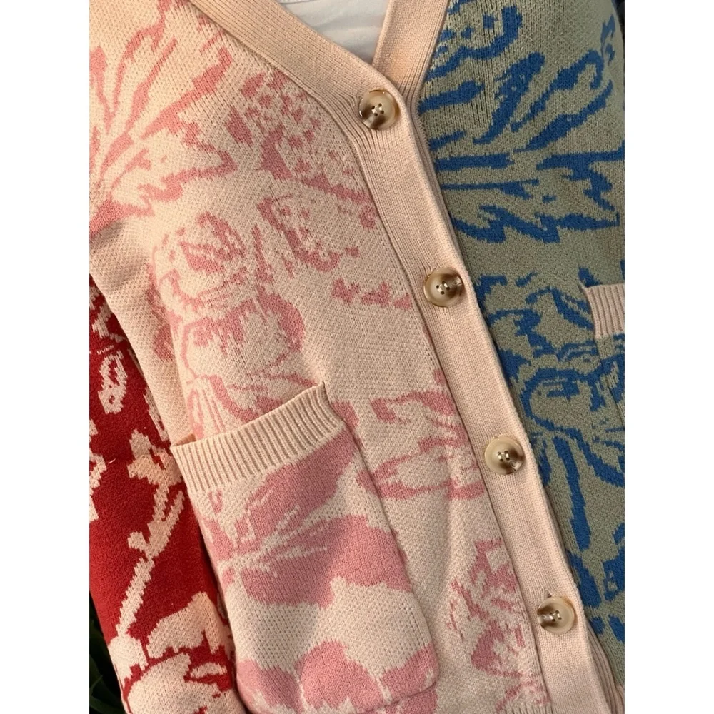 POLAGRAM Button up front print cardigan S M L XL - Picture 7 of 7